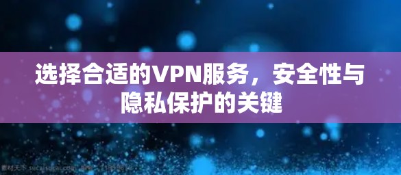 选择合适的VPN服务,安全性与隐私保护的关键 选择合适的VPN服务,安全性与隐私保护的关键